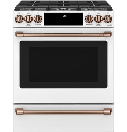 Café™ 30" Smart Slide-In, Front-Control, Gas Range with Convection Oven