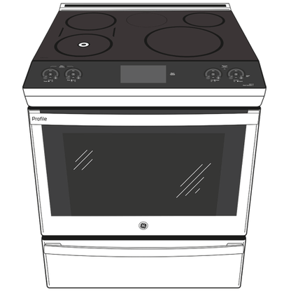 GE Profile™ 30" Smart Slide-In Front-Control Induction Fingerprint Resistant Range with In Oven Camera