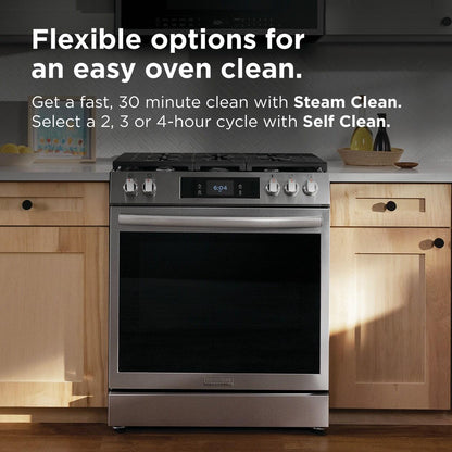 30" Front Control Gas Range with Total Convection