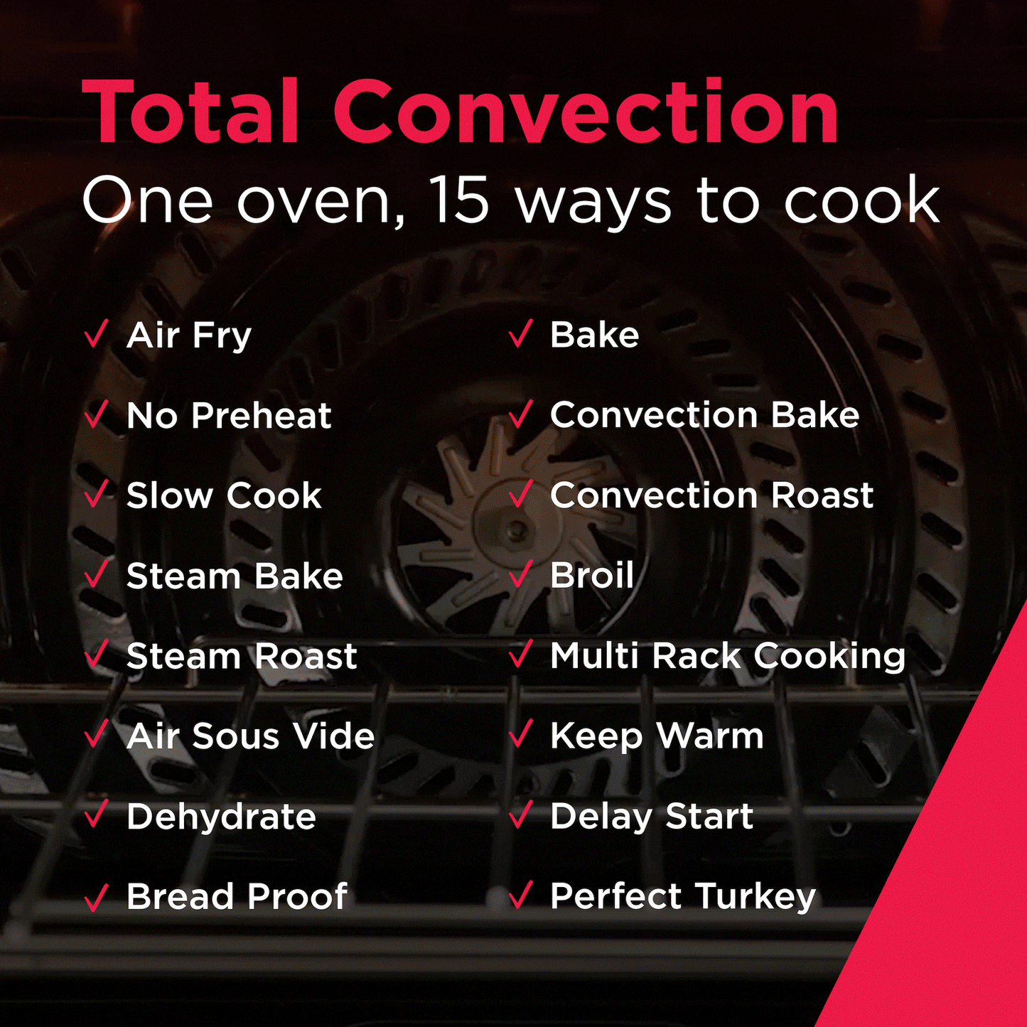 30" Front Control Gas Range with Total Convection
