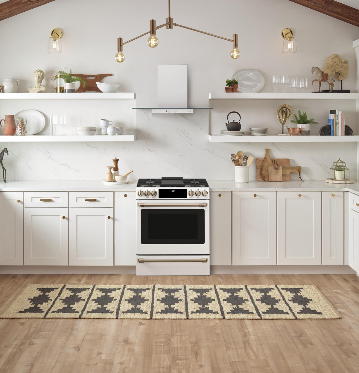 Café™ 30" Smart Slide-In, Front-Control, Gas Range with Convection Oven
