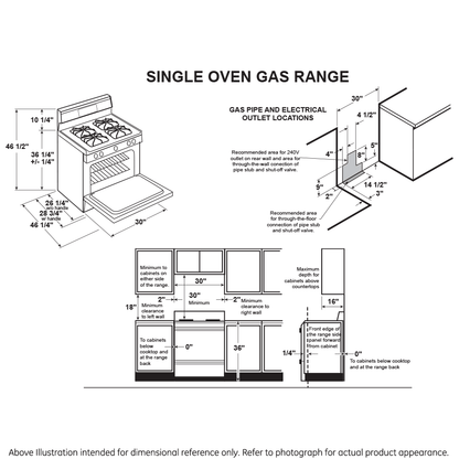 GE 30" Free-Standing Gas Range