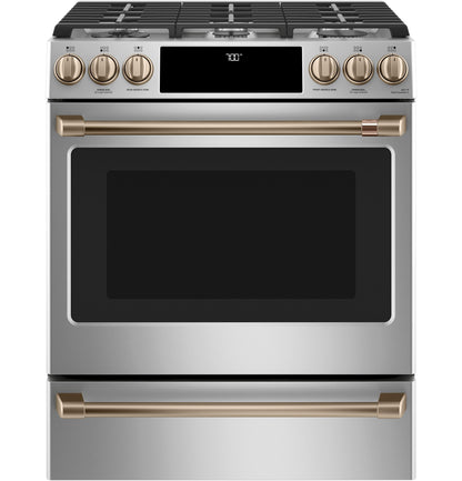 Café™ 30" Smart Slide-In, Front-Control, Gas Range with Convection Oven