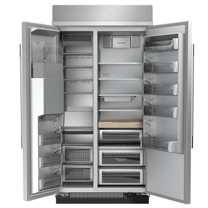 29.4 Cu. Ft. 48" Built-In Side-by-Side Refrigerator features Exterior Water and Ice Dispenser with Measured Fill